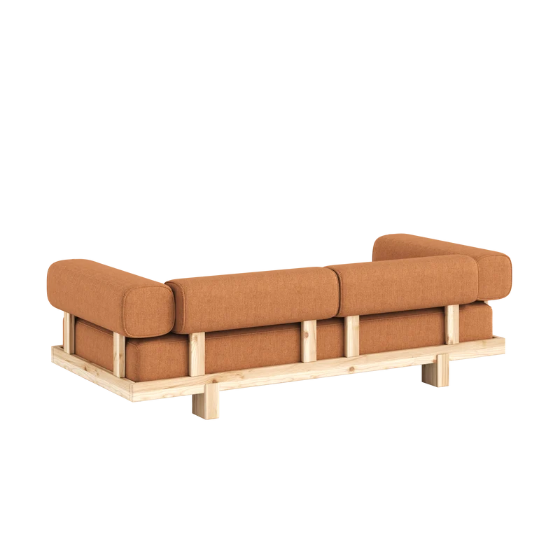 Canapé-lit en pin massif en orange 214×66cm Stay Raw - Karup Design