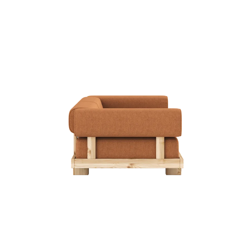 Canapé-lit en pin massif en orange 214×66cm Stay Raw - Karup Design