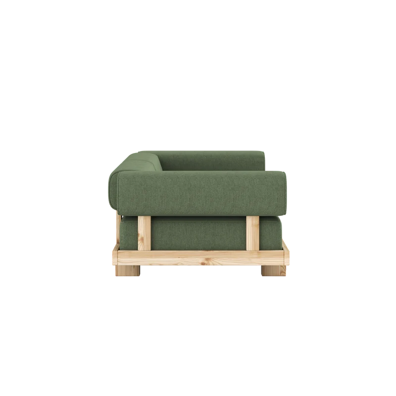 Canapé-lit en pin massif en vert 214×66cm Stay Raw - Karup Design