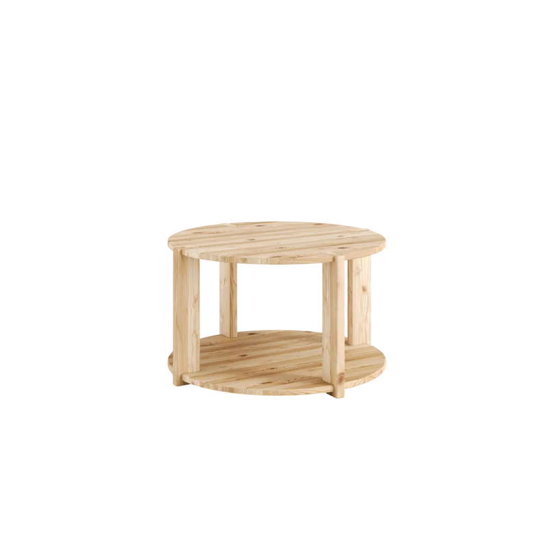 Table basse ronde en pin 70cm avec espace de rangement Tuck - Karup Design