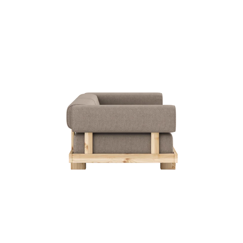 Canapé-lit en pin massif en beige 214×66cm Stay Raw - Karup Design