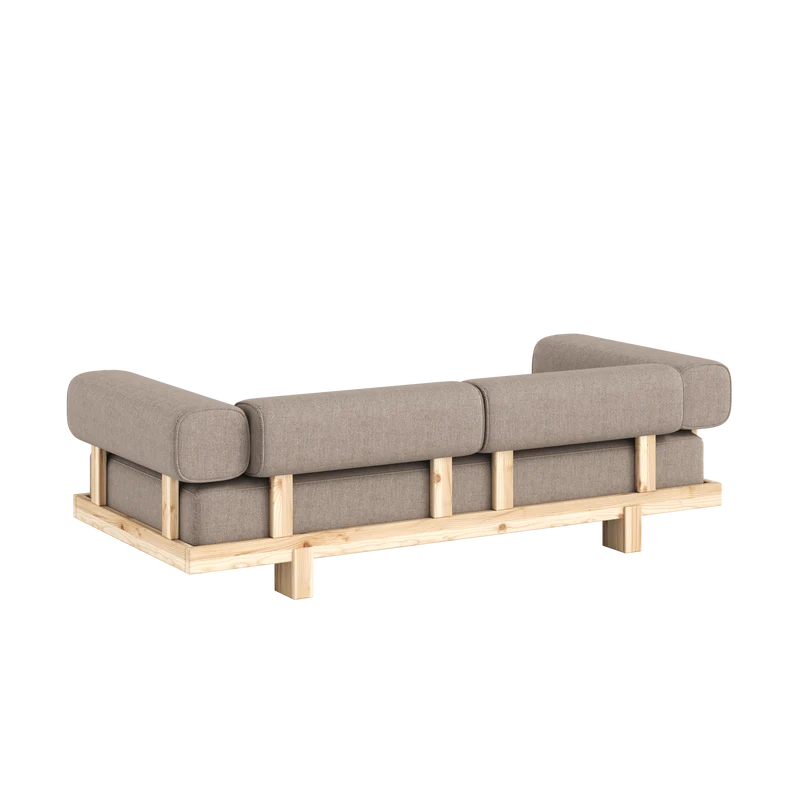 Canapé-lit en pin massif en beige 214×66cm Stay Raw - Karup Design