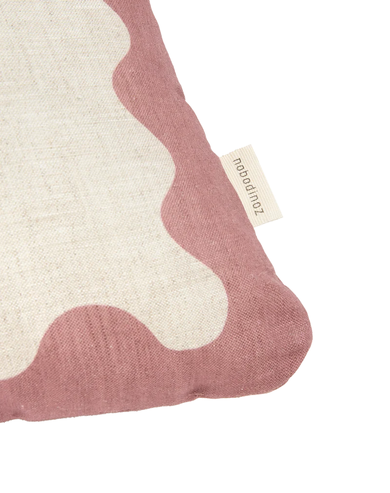 Nobodinoz Leinenkissen Pink Beige