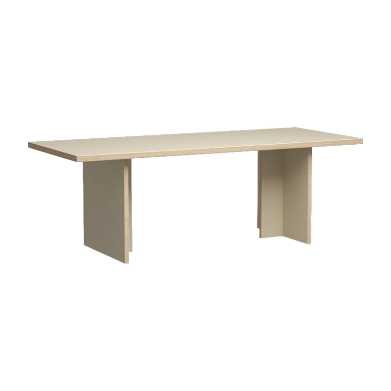 Table à manger rectangulaire en bois crème 220x90 cm - HKliving