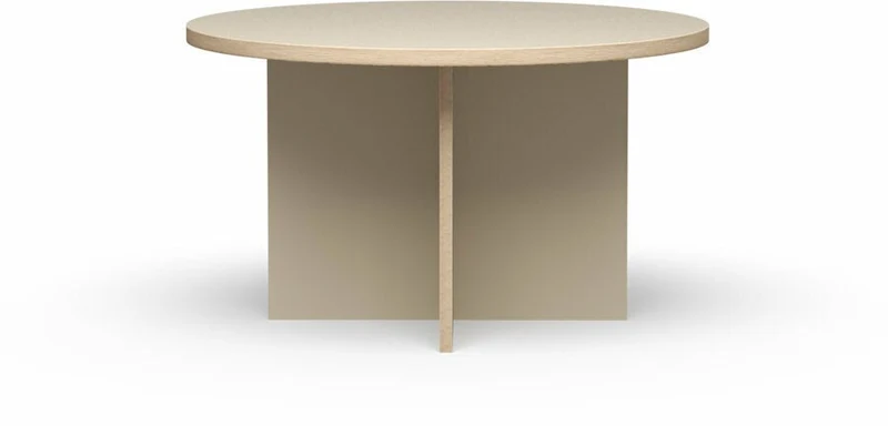 Table à manger ronde en bois crème 129 cm - HKliving
