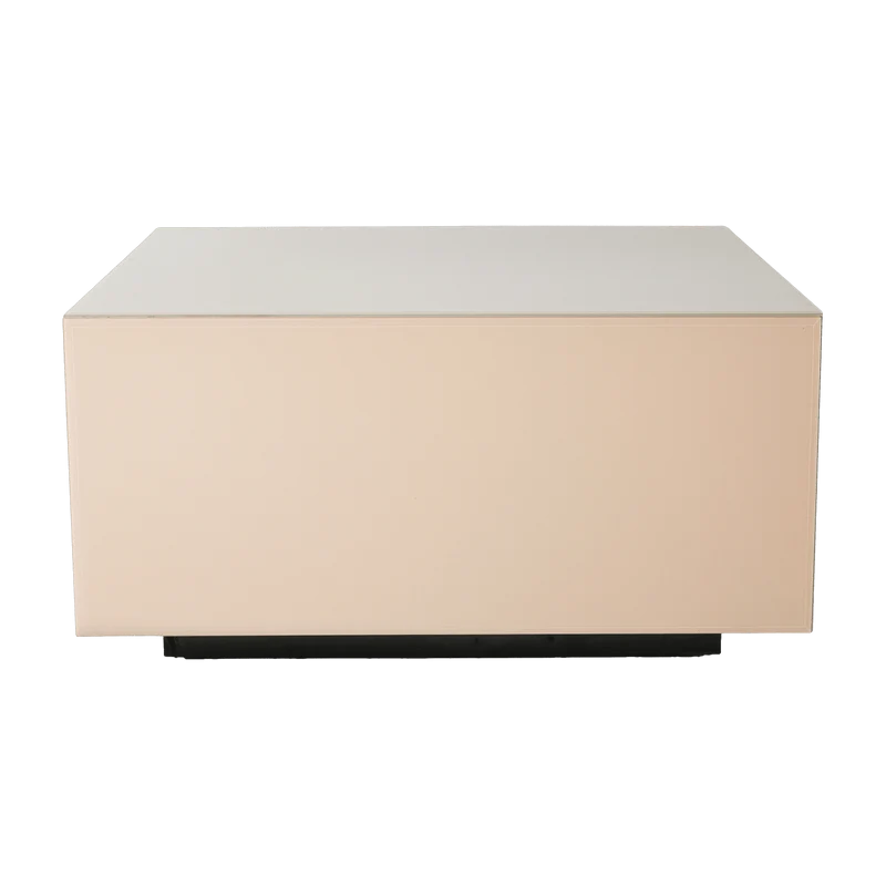 Table basse en verre beige Block Nude L - HKliving