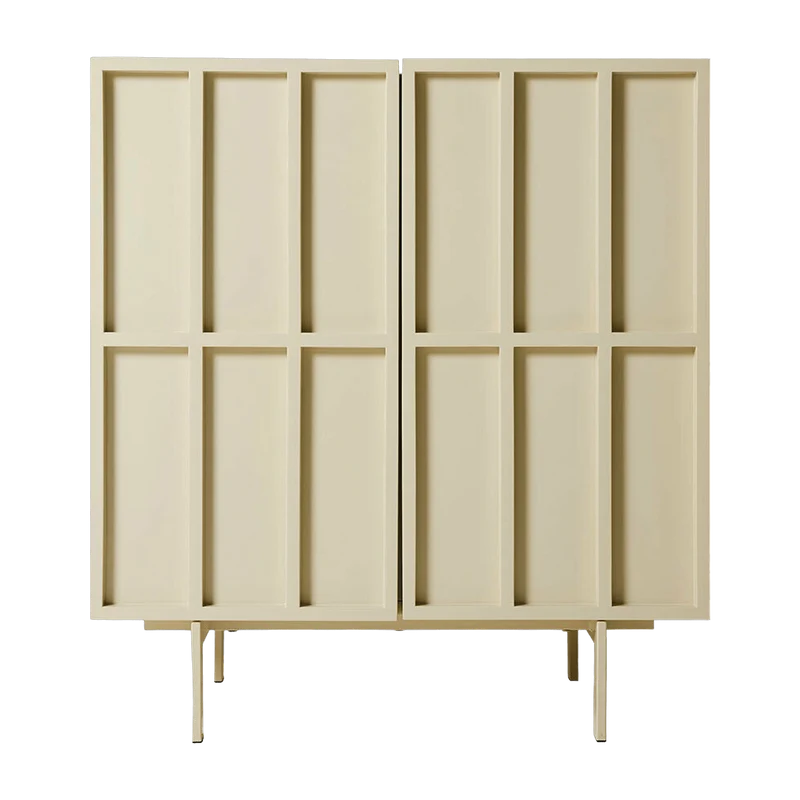 Buffet haut en bois mdf et métal crème 80 x 40 x 89 cm - Hkliving