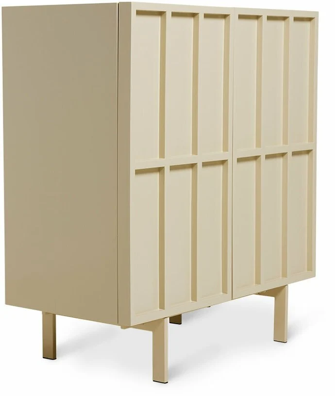 Buffet haut en bois mdf et métal crème 80 x 40 x 89 cm - Hkliving