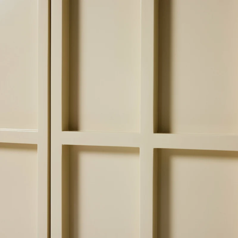 Buffet haut en bois mdf et métal crème 80 x 40 x 89 cm - Hkliving