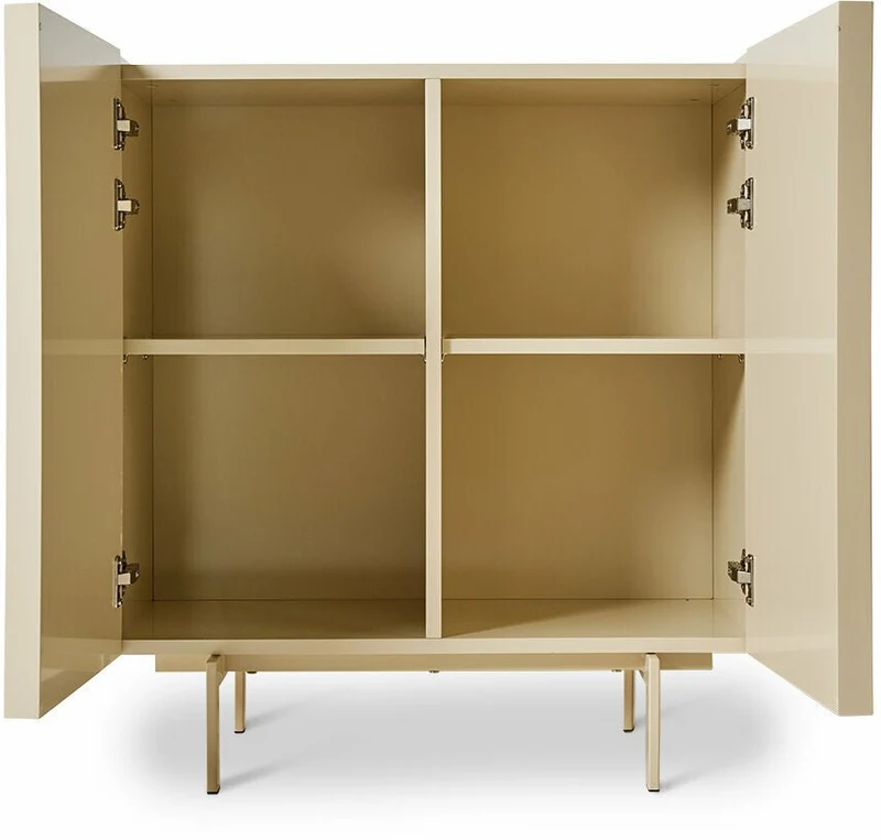 Buffet haut en bois mdf et métal crème 80 x 40 x 89 cm - Hkliving