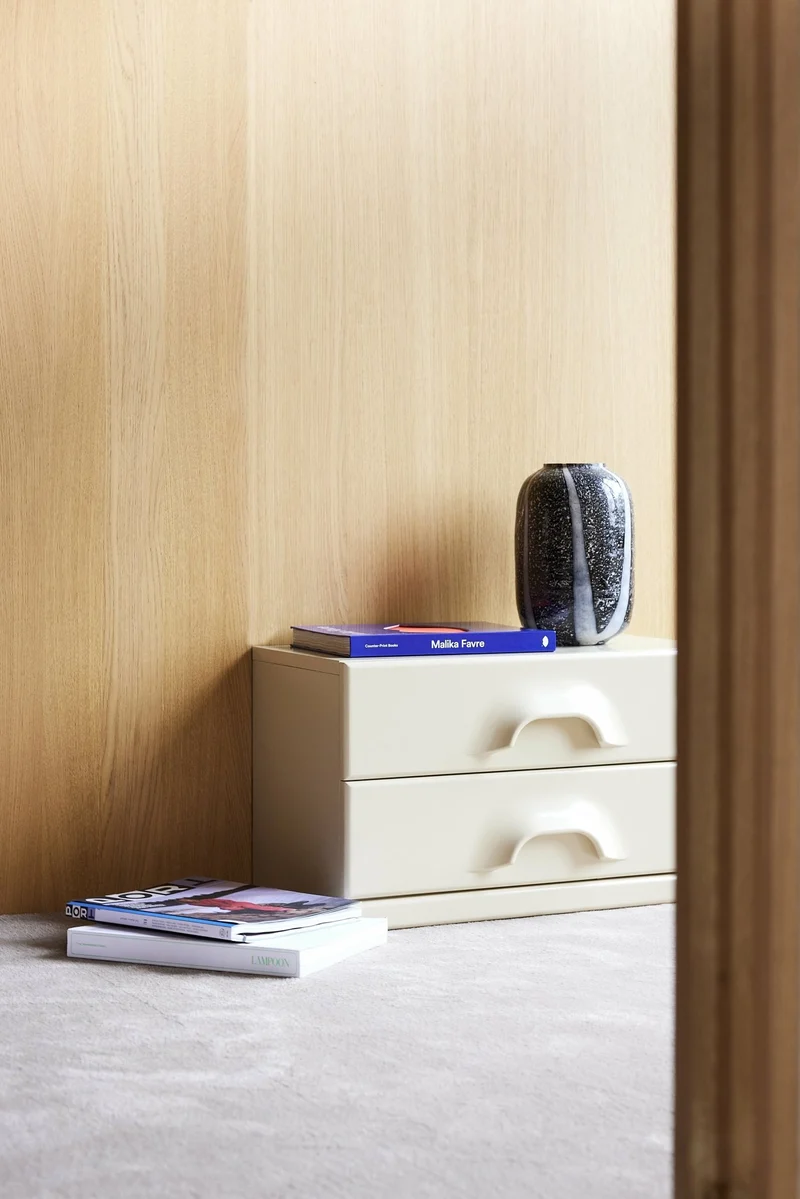 Commode 2 tiroirs crème - HKLIVING