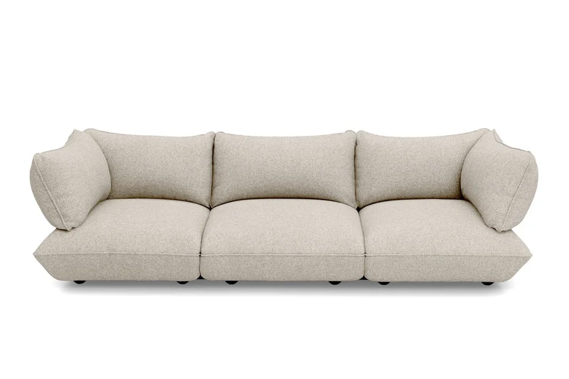 Canapé 4 places en polyester recyclé beige 301x108x90 cm Sumo Bouclé - Fatboy