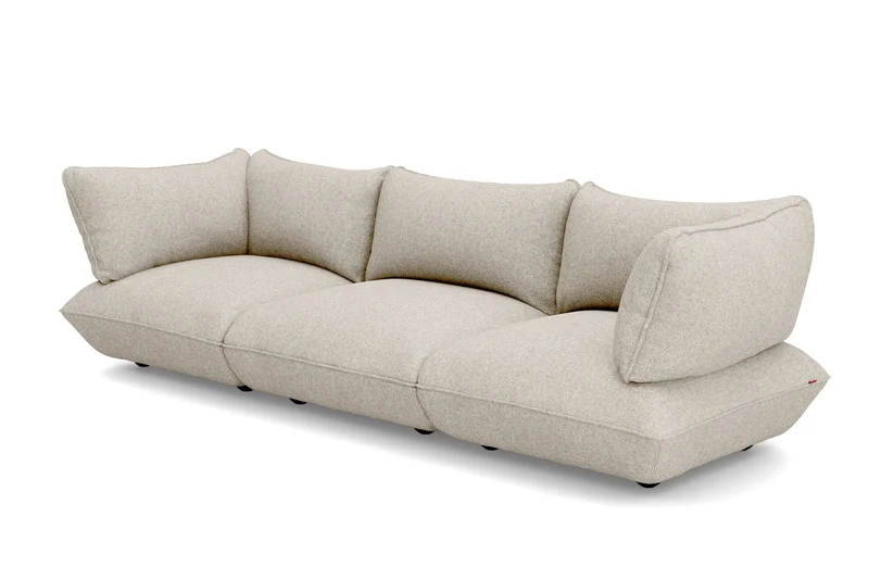 Canapé 4 places en polyester recyclé beige 301x108x90 cm Sumo Bouclé - Fatboy