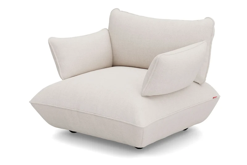 Fauteuil en polyester recyclé crème 114x108x90 cm Sumo Bouclé - Fatboy