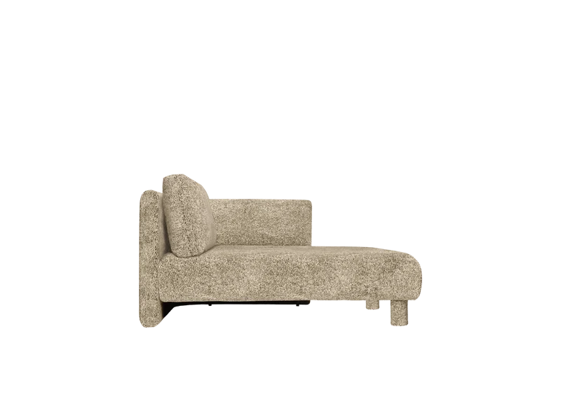 Méridienne avec accoudoir en velours poppy beige et noir R Dase - Ferm Living