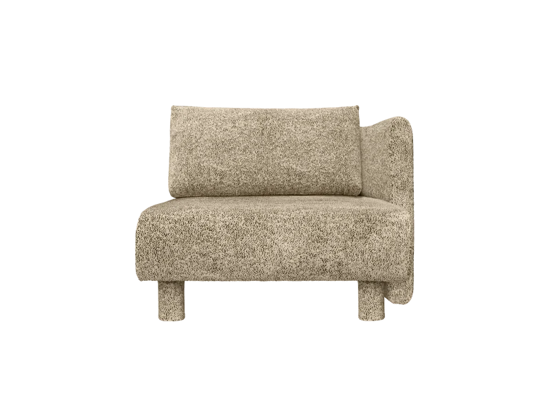 Méridienne avec accoudoir en velours poppy beige et noir R Dase - Ferm Living