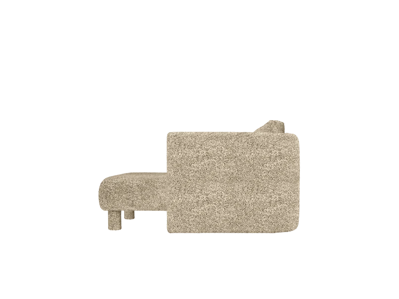Méridienne avec accoudoir en velours poppy beige et noir R Dase - Ferm Living