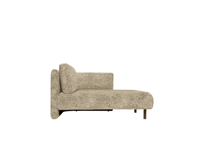Méridienne avec accoudoir en velours poppy beige et noir R Dase - Ferm Living