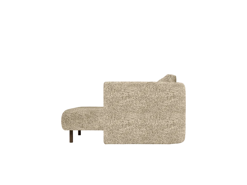 Méridienne avec accoudoir en velours poppy beige et noir R Dase - Ferm Living