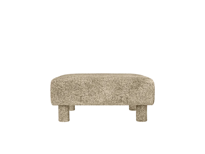 Ottoman en velours poppy beige et noir Dase - Ferm Living