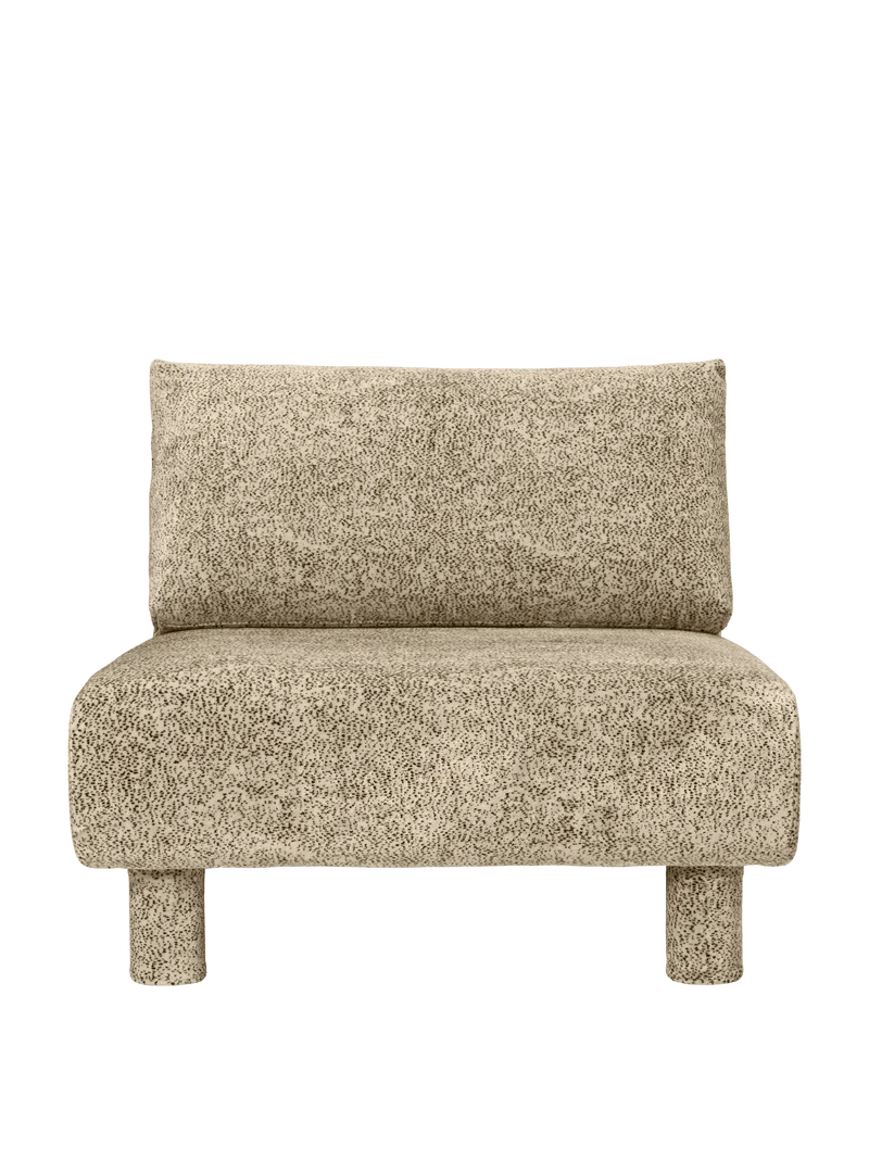 Module central de canapé en velours poppy beige et noir Dase - Ferm Living