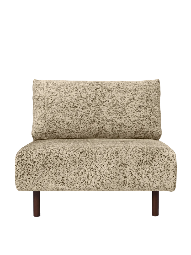 Module central de canapé en velours poppy beige et noir Dase - Ferm Living