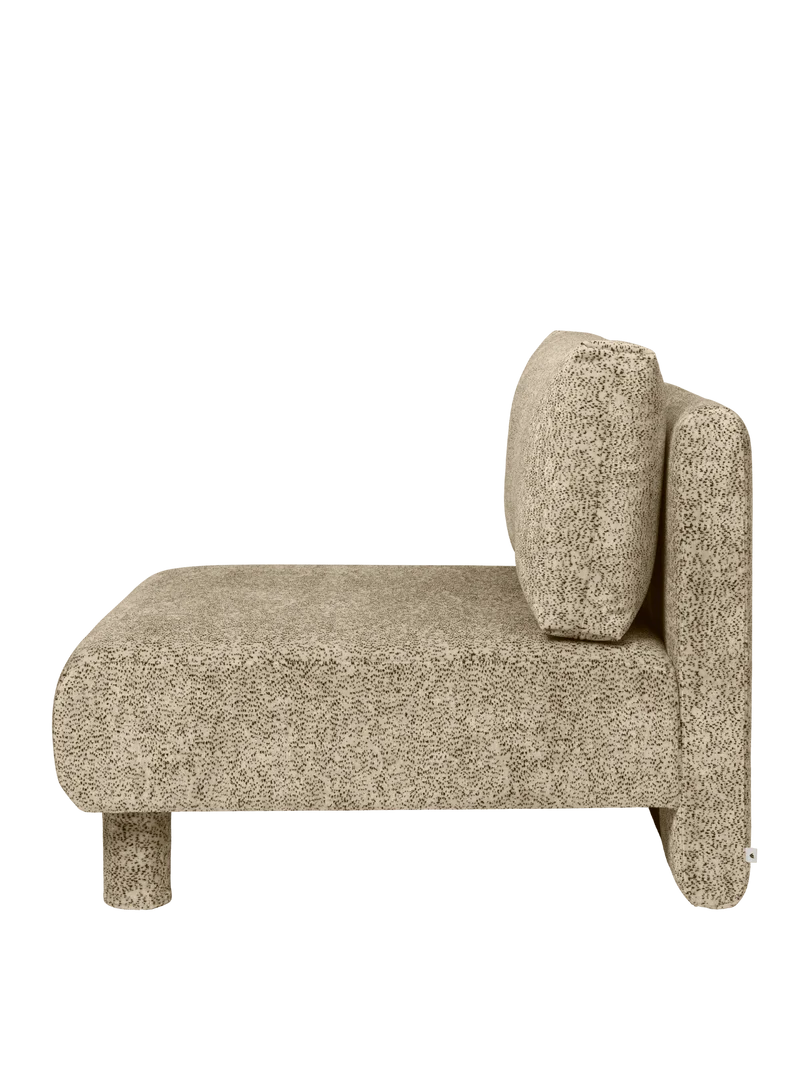 Module central de canapé en velours poppy beige et noir Dase - Ferm Living