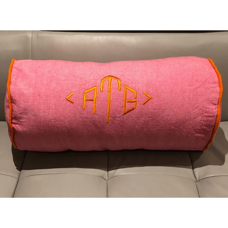 Pink Bolster Decorative Pillows, Small Bolster Throw Pillows