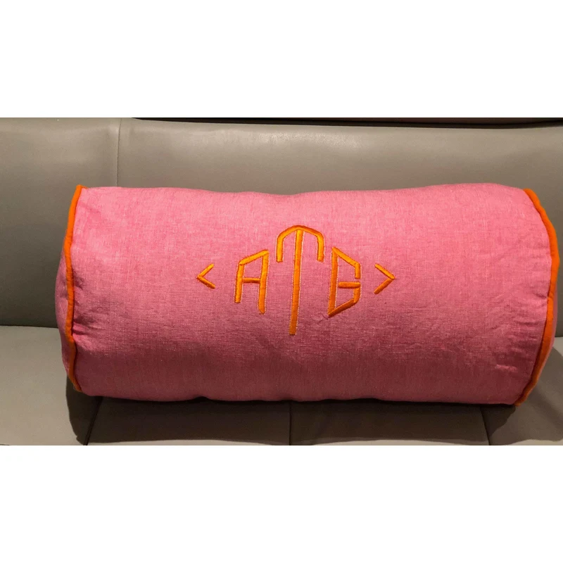 Pink Bolster Decorative Pillows, Small Bolster Throw Pillows