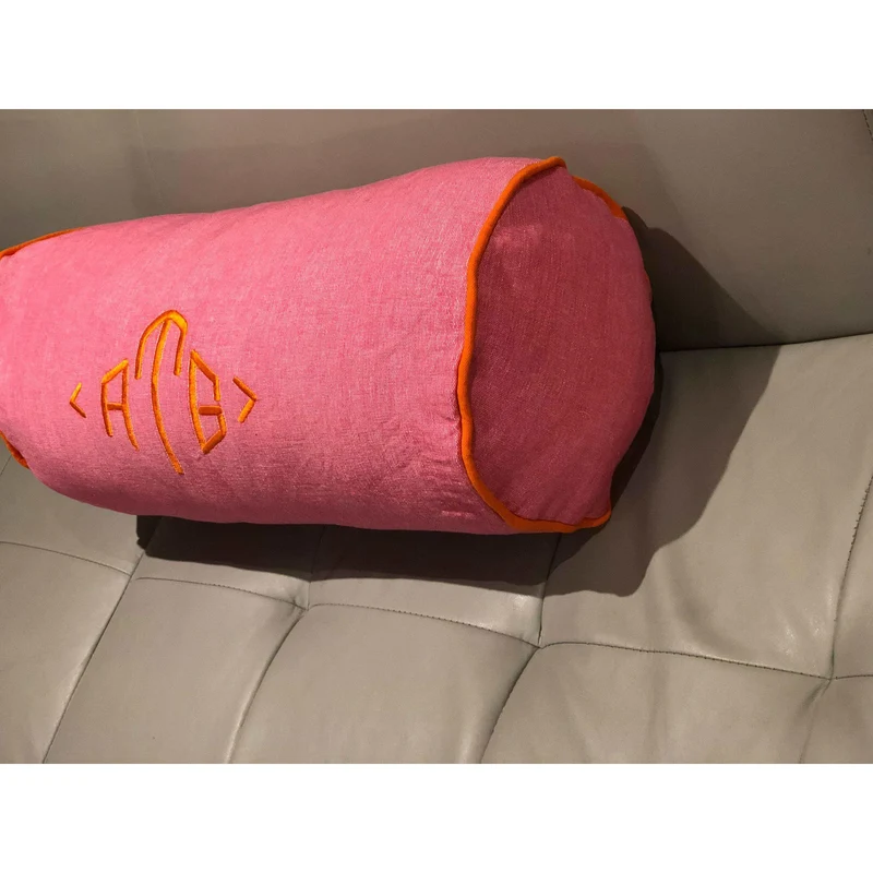 Pink Bolster Decorative Pillows, Small Bolster Throw Pillows