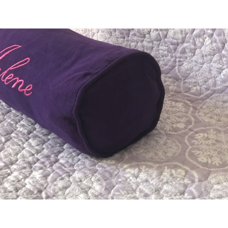 Purple Round Bolster Pillow Cover, Purple Neckroll Cover