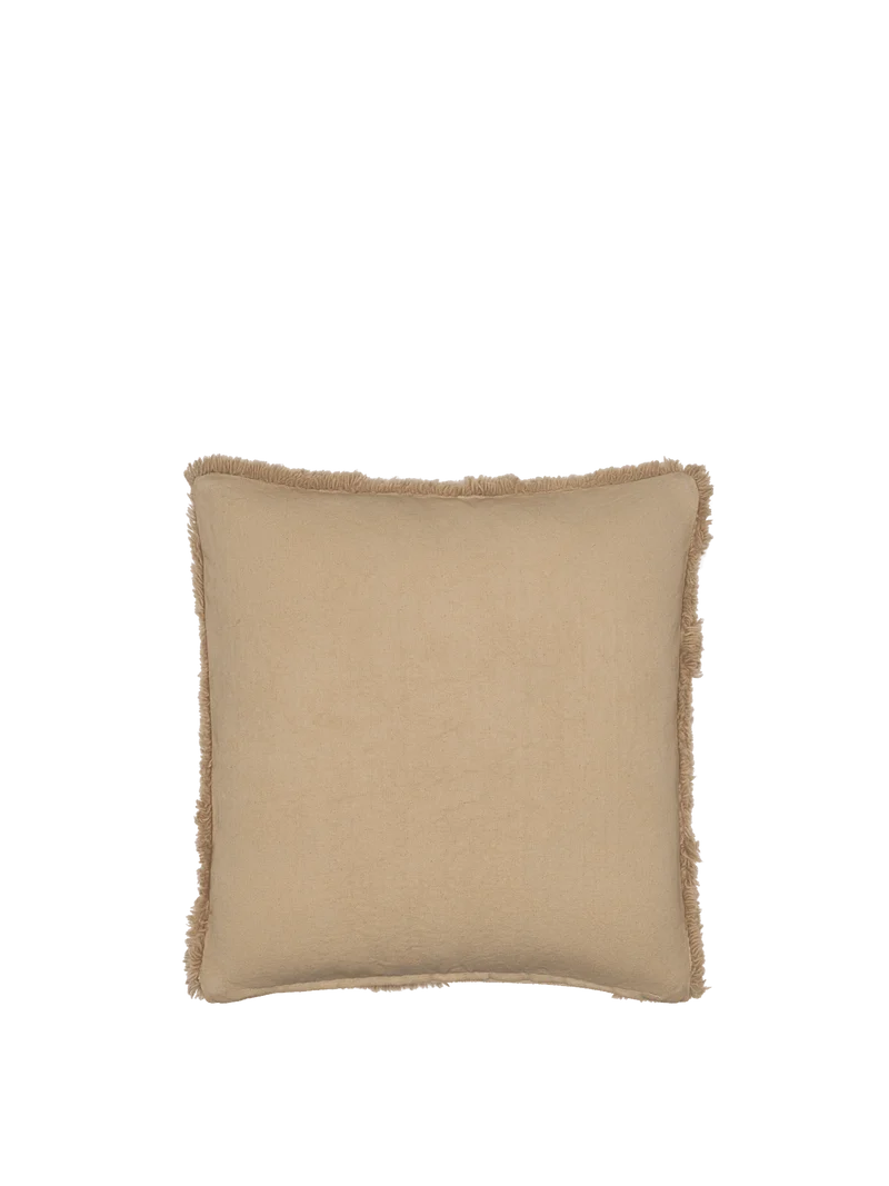 Coussin carré en laine tufté marron 50 x 50 cm Rime - Ferm Living