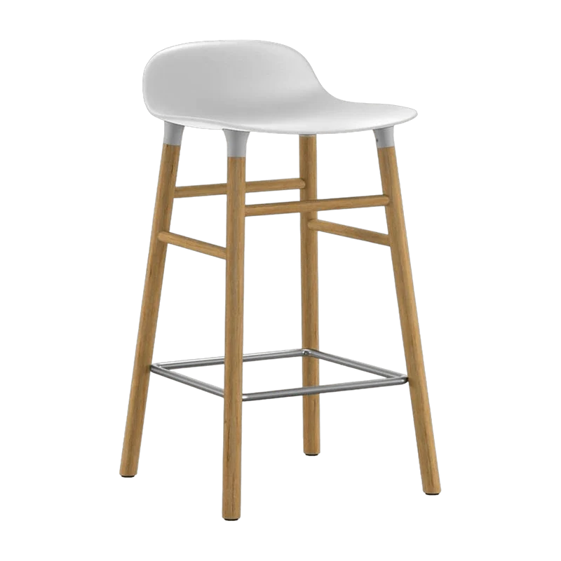 Tabouret de bar en chêne naturel et pp blanc 65 cm Form - Normann Copenhagen
