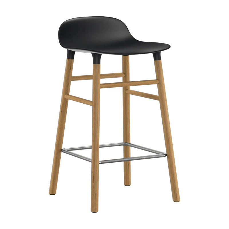 Tabouret de bar en chêne naturel et pp noir 65 cm Form - Normann Copenhagen