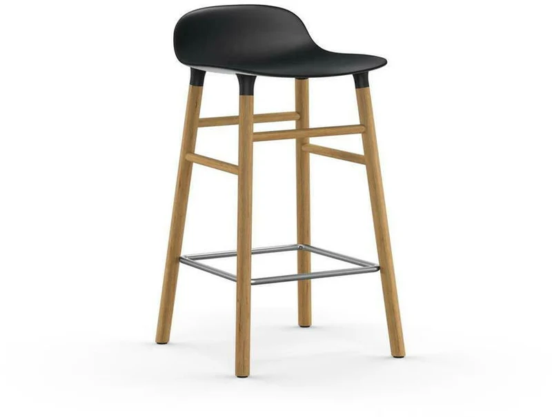 Tabouret de bar en chêne naturel et pp noir 65 cm Form - Normann Copenhagen