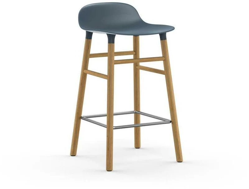 Tabouret de bar en chêne naturel et pp bleu 65 cm Form - Normann Copenhagen