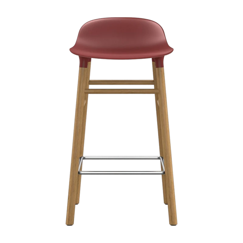 Tabouret de bar en chêne naturel et pp rouge 65 cm Form - Normann Copenhagen