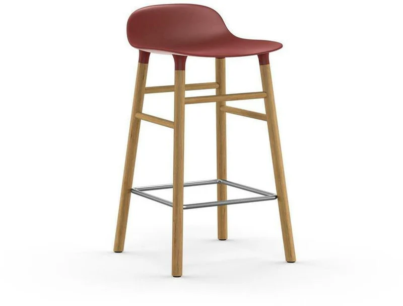 Tabouret de bar en chêne naturel et pp rouge 65 cm Form - Normann Copenhagen