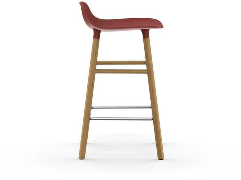 Tabouret de bar en chêne naturel et pp rouge 65 cm Form - Normann Copenhagen