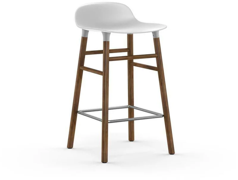 Tabouret de bar en noyer naturel et pp blanc 65 cm Form - Normann Copenhagen
