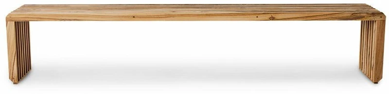 Banc à lattes en bois de teck recyclé 180x27 Cm - HKLIVING