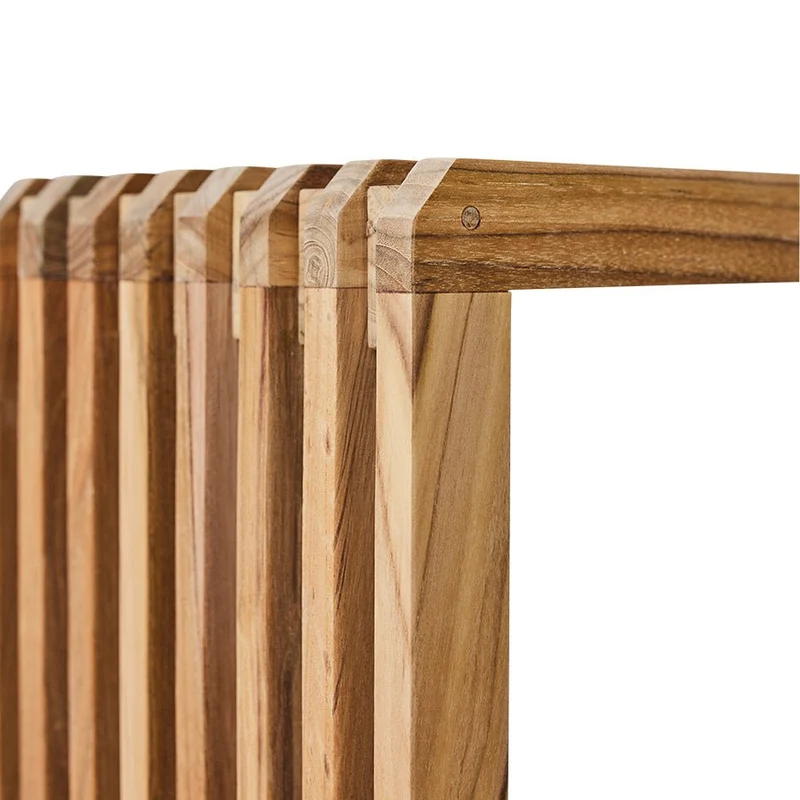 Banc à lattes en bois de teck recyclé 180x27 Cm - HKLIVING
