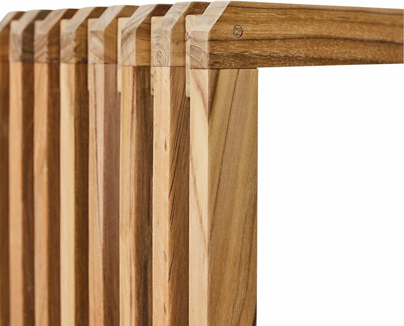 Banc à lattes en bois de teck recyclé 180x27 Cm - HKLIVING