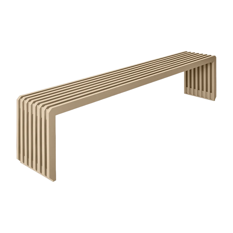 Banc à lattes en bois sunkaï beige 160 x 27 x 35 cm - HKliving