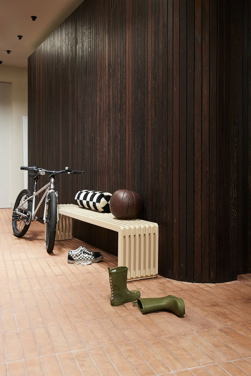 Banc à lattes en bois sunkaï beige 160 x 27 x 35 cm - HKliving