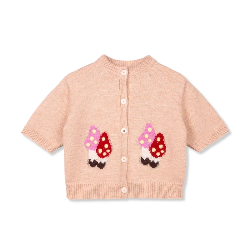 SHROOM CARDIGAN PALE PEACH