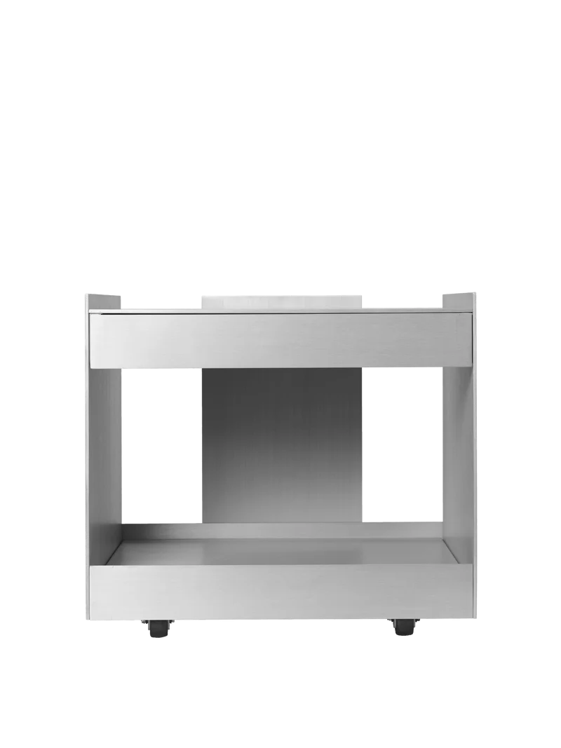 Chariot avec tiroir en aluminium chromé Lager - Ferm Living
