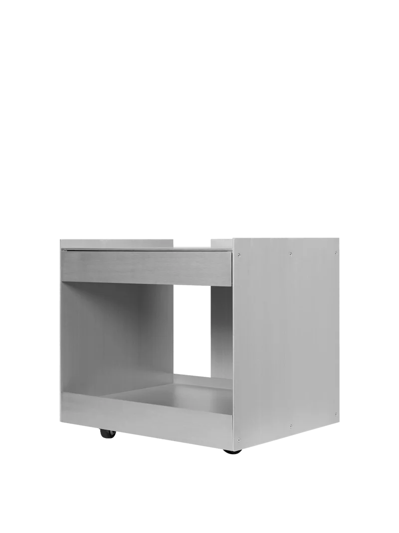 Chariot avec tiroir en aluminium chromé Lager - Ferm Living