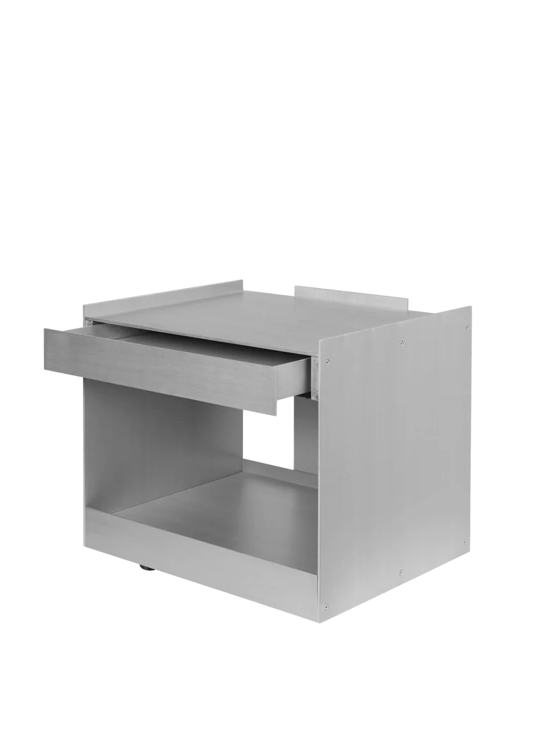 Chariot avec tiroir en aluminium chromé Lager - Ferm Living