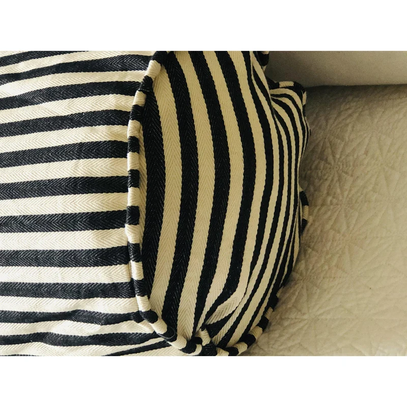 Farmhouse Decorative Pillows, Bolster Ticking Pillow